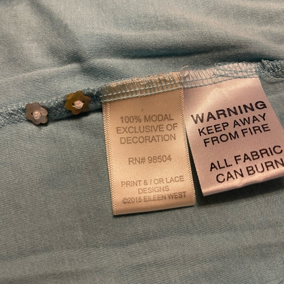 Eileen West 100% Modal Cap Sleeve 42”Nightgown Size 2X- Light Blue - Picture 7 of 9